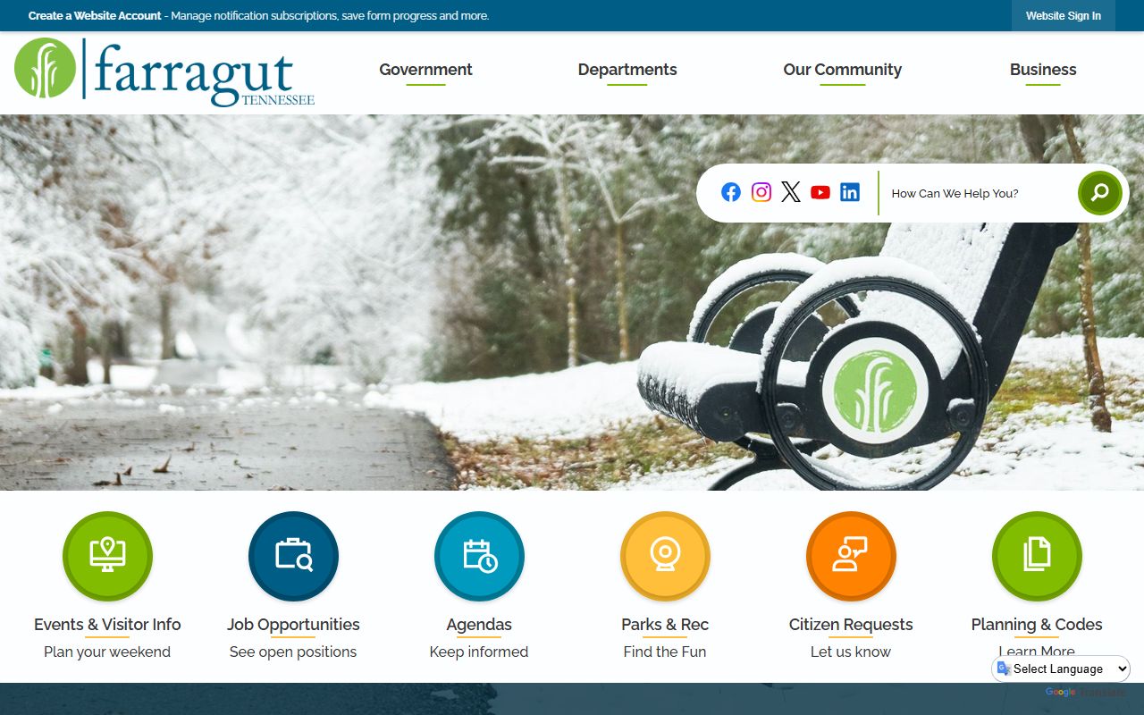 Farragut Phone Directory official website screenshot