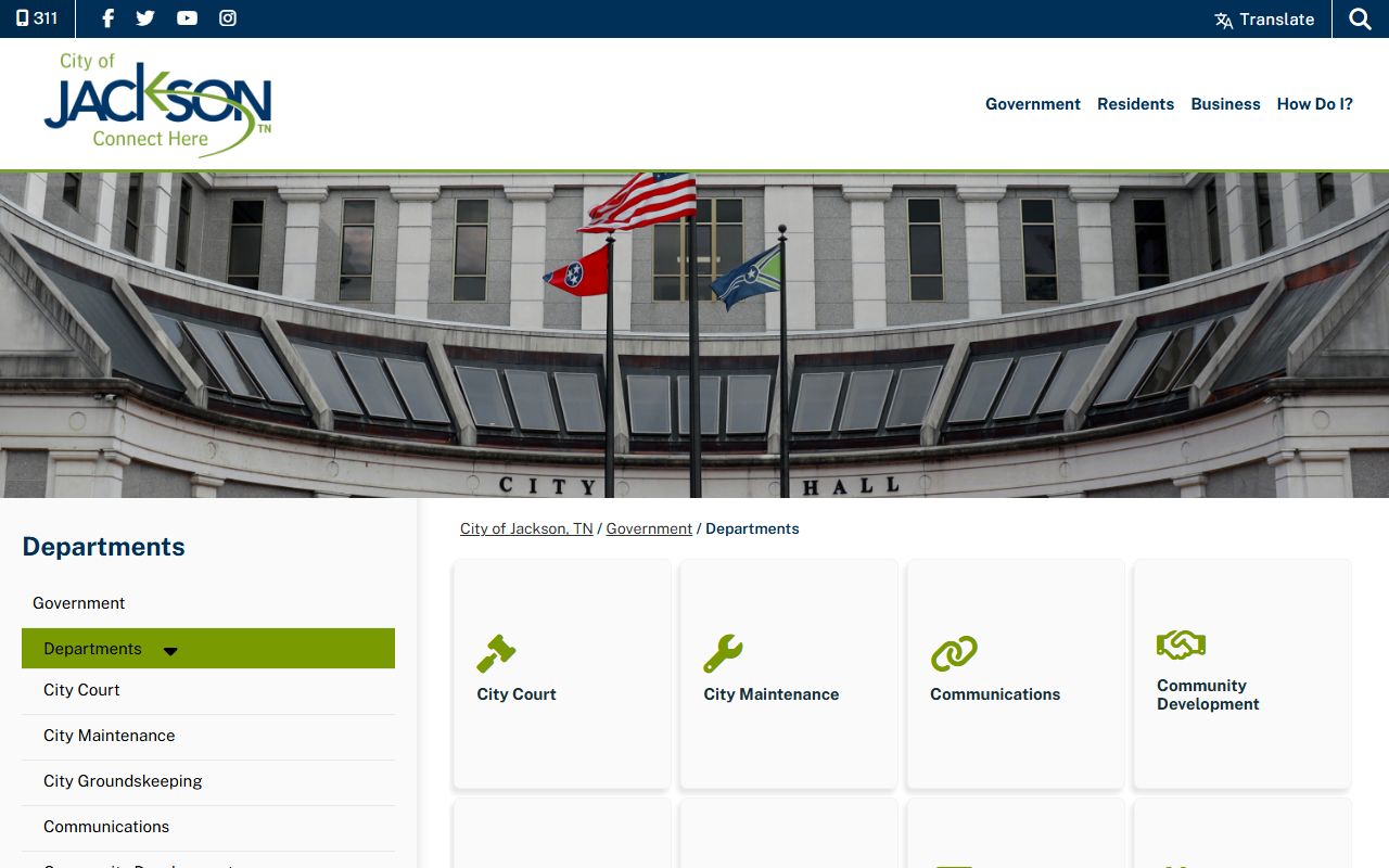 Jackson Phone Directory city departments page