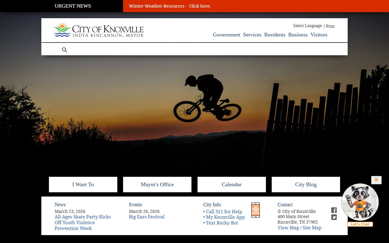Knoxville Phone Directory city government homepage