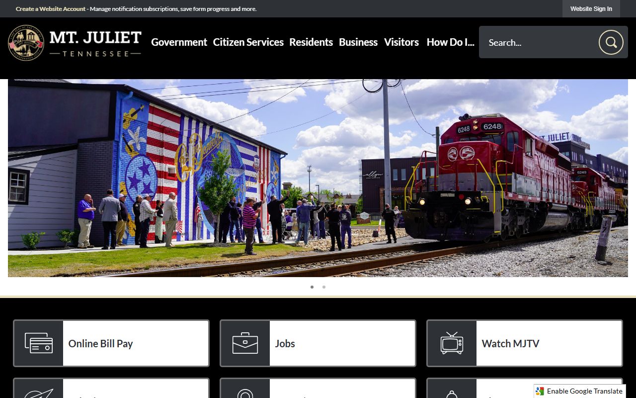 Mount Juliet Phone Directory city government screenshot