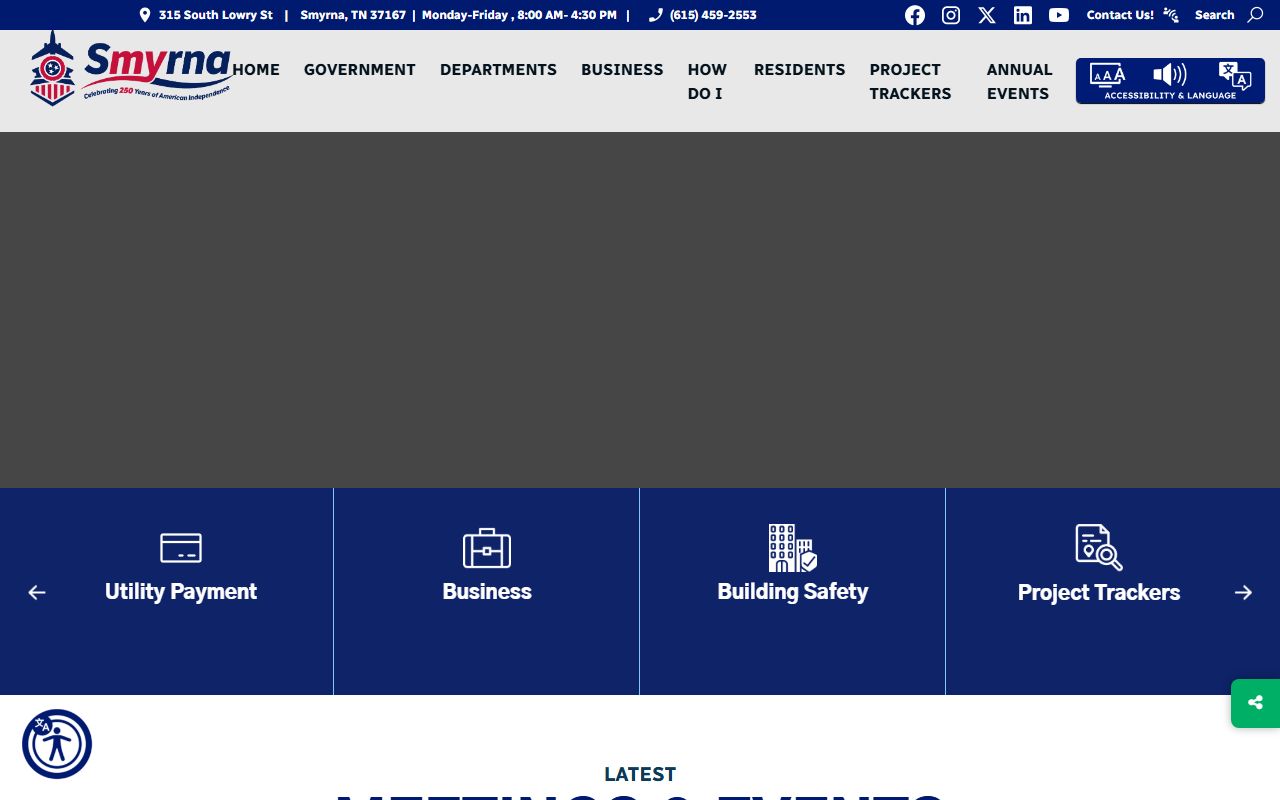 Smyrna Phone Directory town website screenshot