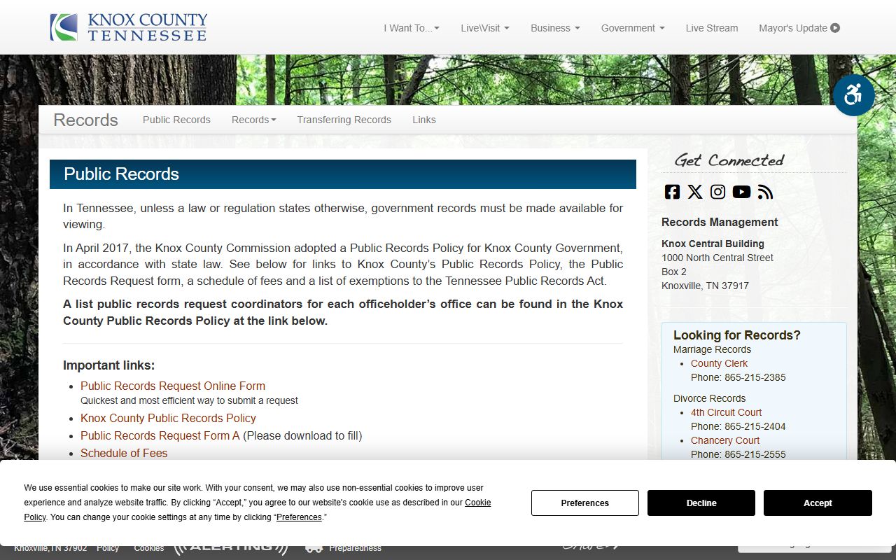 Knox County Phone Directory records management guide