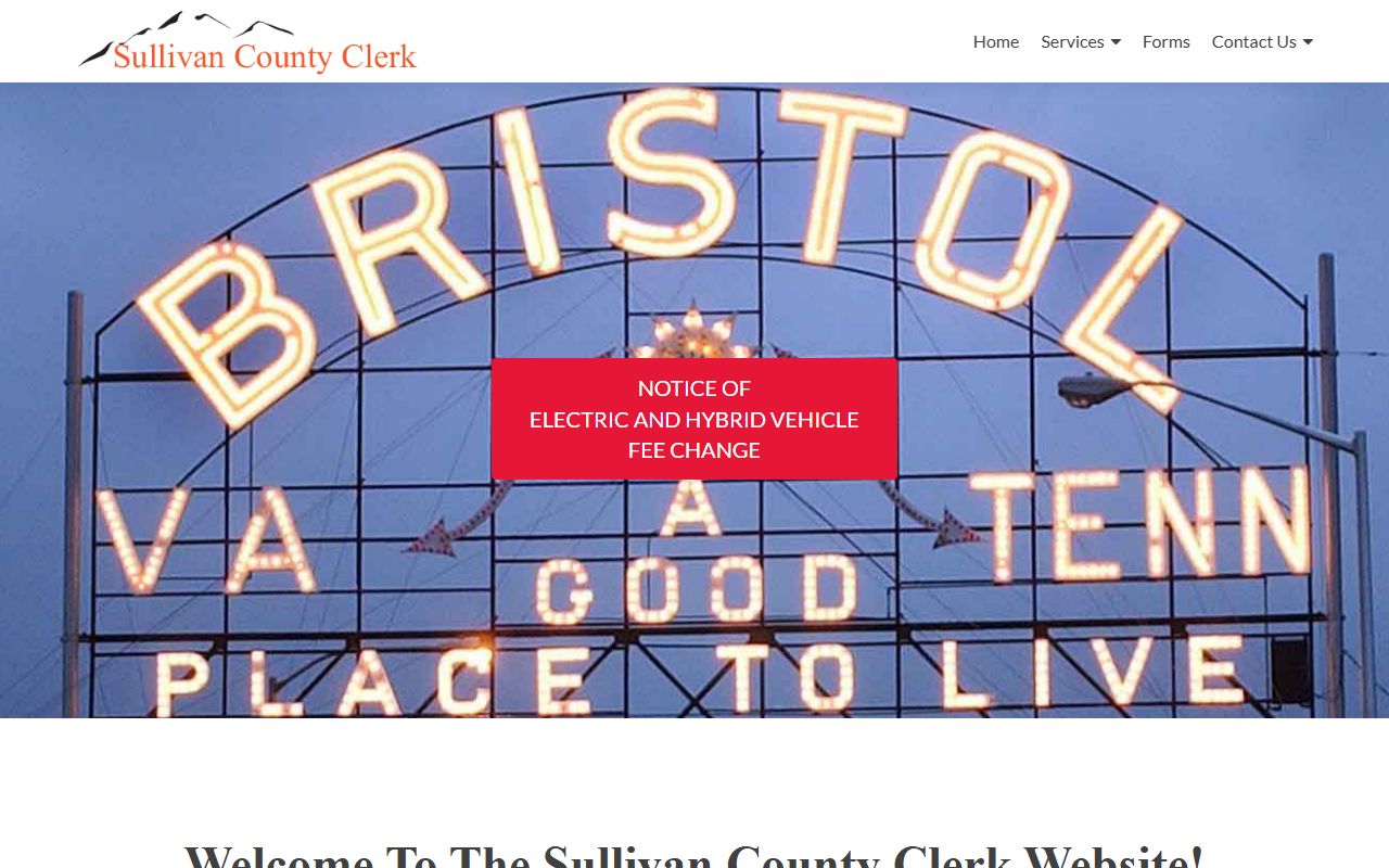Sullivan County Phone Directory county clerk page screenshot